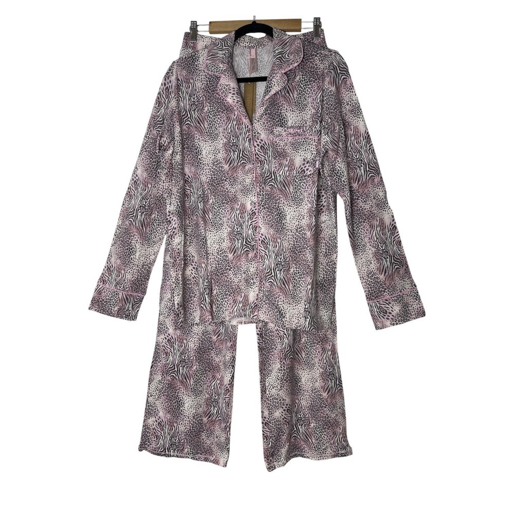 SKIMS Sleep Set Small Bloom Mini Multi Animal‎ Pink Pajama Set Long Sleeve